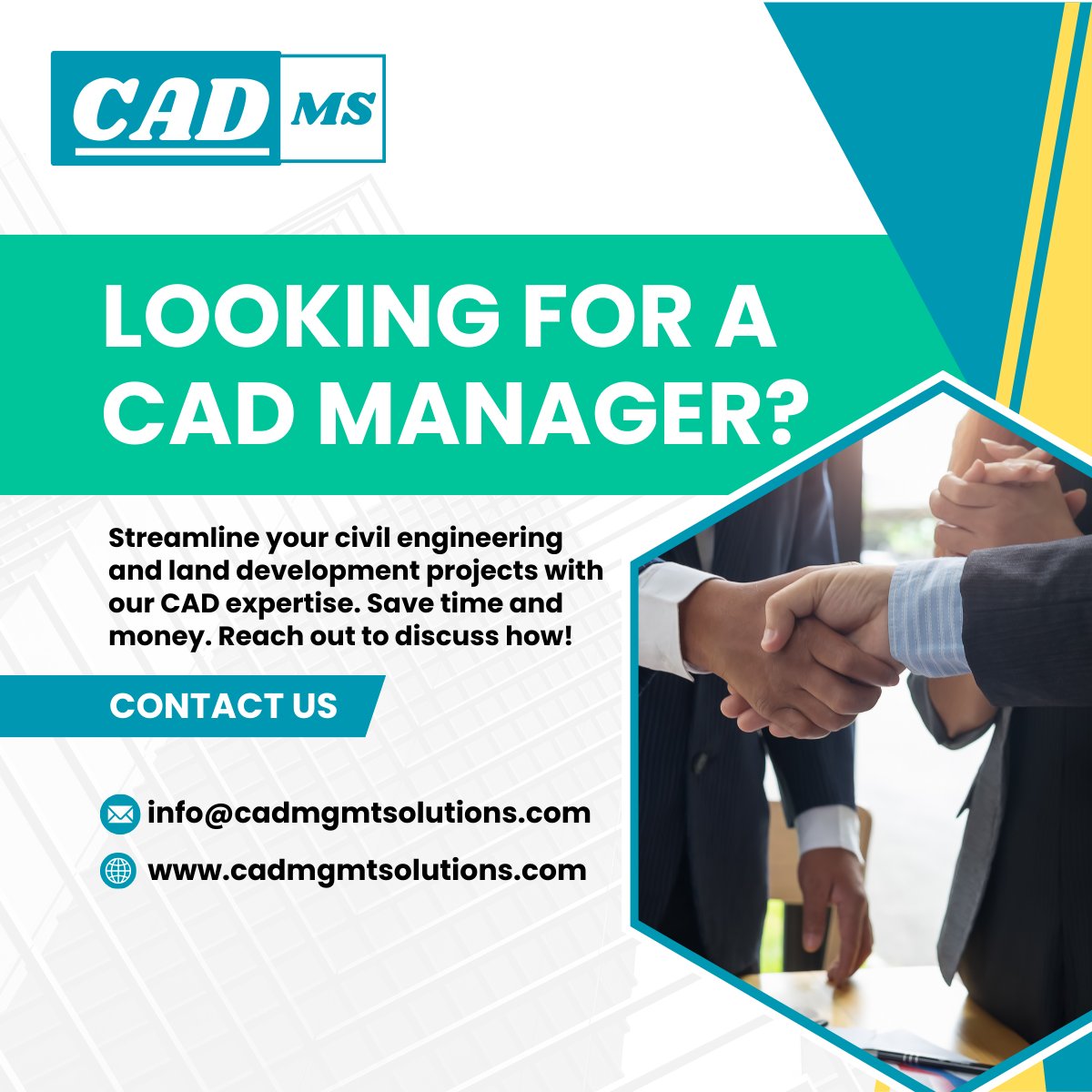 CadMTsolutions's tweet image. 🌟 Elevate Your Projects with Our Expert CAD Management Services🌟
At CAD MS, we understand that precision, efficiency, and excellence are the pillars of successful civil engineering and land development projects. That&apos;s why we&apos;re here to offer you a game-changing solution.