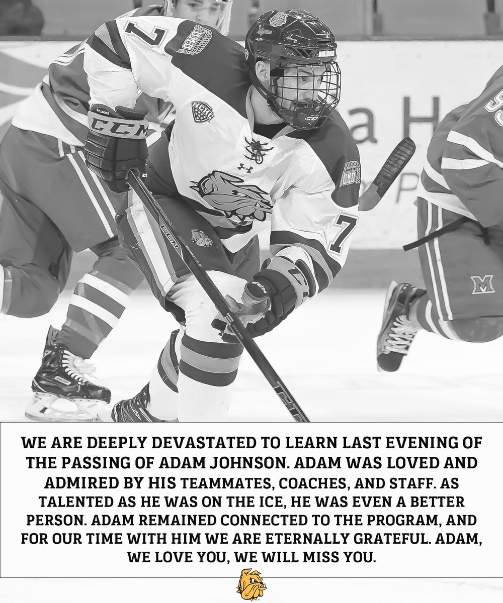 Bulldog Hockey Mourns the Passing of Former Standout Adam Johnson bit.ly/478Lz2z