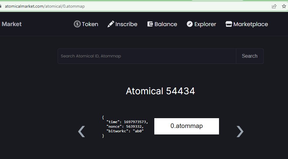 atomicalsmarket's tweet image. #Atommap index is now supported,

You can visit to atomicalmarket.com and search blocknumber.atommap to check if its been claimed or not. 

(If claimed then you can know if you are the owner of that atommap or not)
While inscribing it will be auto check !
#Atomicals #bitwork