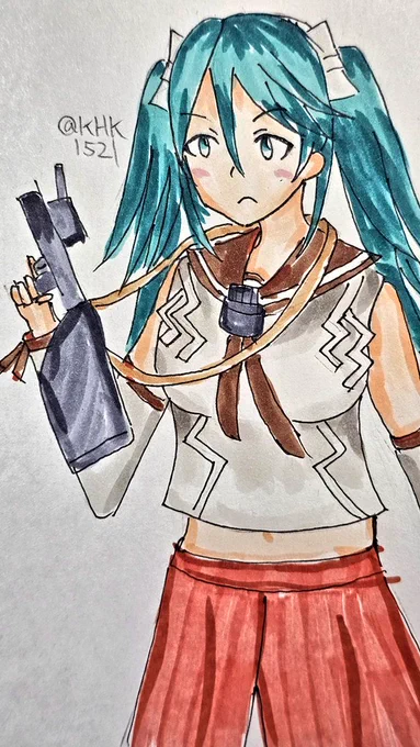 五十鈴さん#艦これ版深夜の真剣お絵描き60分一本勝負#艦これ版真剣お絵描き60分一本勝負_20231029#五十鈴進水日 