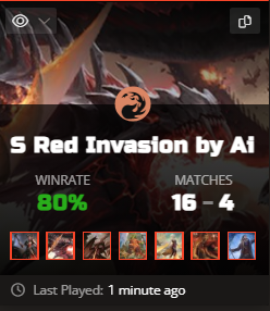 Me creating a deck thinking I'm a pro player... Win Rate: 43%
mtgsearch.it creating decks for you... Win Rate: 80%