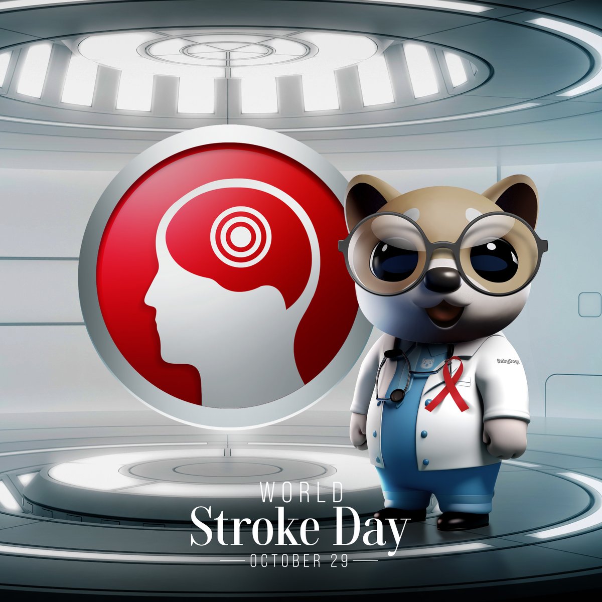 Celebrate World Stroke Day with Baby Doge! Spread awareness about stroke prevention and support those affected. Let's make a difference together! 🐶💙 #WorldStrokeDay #BabyDoge