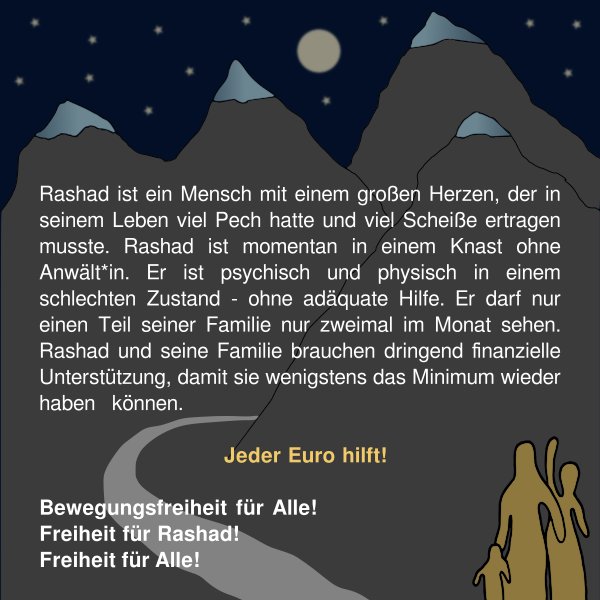 oap_ro's tweet photo. Rashad ist ein Mensch mit einem großen Herzen, der in seinem Leben viel Pech hatte und viel Scheiße ertragen musste. Rashad ist momentan in einem Knast ohne Anwält*in. Er ist psychisch und physisch in einem schlechten Zustand - ohne adäquate Hilfe. https://t.co/YAiKzsn2ln