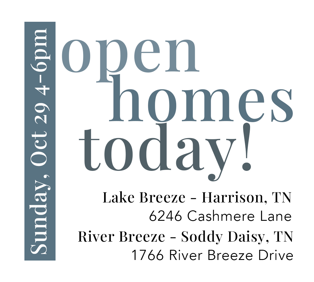 HomeLifebyCore1's tweet photo. Several completed homes to tour in Lake Breeze and River Breeze!
Come by, look around, and find your next home today!

#openhouse #hometours #availablehomes #realtor #chattanoogarealtor #homesforsale https://t.co/z4yZMyEFHk