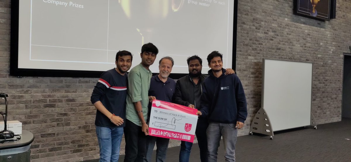NTU Department of Computer Science (@ntucomputersci) on Twitter photo #HackADuck2023
The Department of Computer Science £1,000 prize! A fantastic project by you all and congratulations 🎉
<a href="/ProfAhmadLotfi/">Ahmad LOTFI</a> #HackADuck2023
The Department of Computer Science £1,000 prize! A fantastic project by you all and congratulations 🎉
<a href="/ProfAhmadLotfi/">Ahmad LOTFI</a>