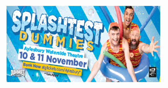 CornerMediaGro1's tweet photo. Recharge with Splash Test Dummies' live show in Aylesbury. Their ad is featured on Corner Media's LED screens. Book now! #cornermediagroup #fidigital #advertising #exposure #promotingbusiness #SelfCare #Rejuvenate #smile #laugh #beseenwithus #aylesbury @ATGTICKETS @TheWaterside1 https://t.co/aF0XNoPRbV