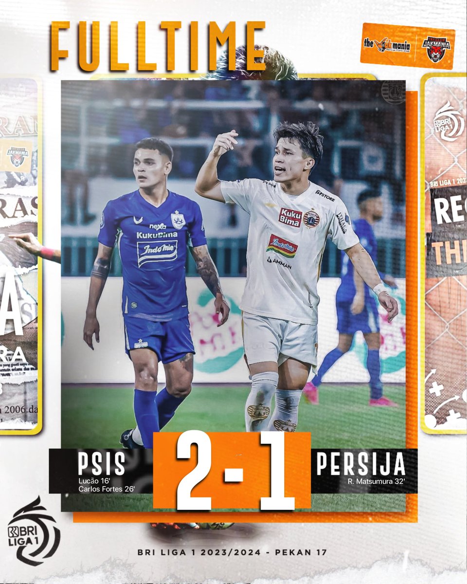 InfokomJakmania's tweet photo. FT:
PSIS Semarang 2-1 Persija Jakarta
_
#InfokomJakmania
#PersijaSelamanya https://t.co/tEgPvxJPLs