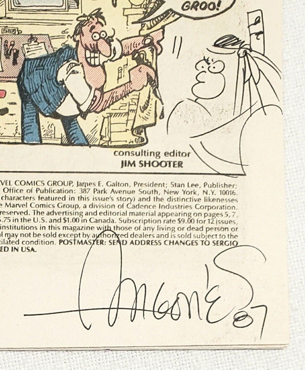 Loston_Wallace's tweet photo. #GrooTheWander #SergioAragones #MarkEvanier
My copy of GROO THE WANDER #1, signed on the front page by Sergio Aragones with a sketch of Groo! https://t.co/xzSy7gNNxH