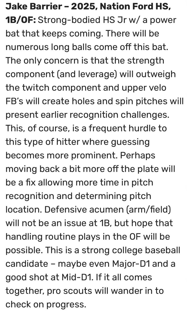 Thank you <a href="/garyrandallmlb/">Gary Randall</a> &amp; <a href="/diamondprospect/">Diamond Prospects</a>. I have lots of work to do. Can’t wait to get back at it with <a href="/NAFO_Baseball/">Nation Ford Baseball</a> &amp; <a href="/OnDeckAcademy/">On Deck Academy</a>.