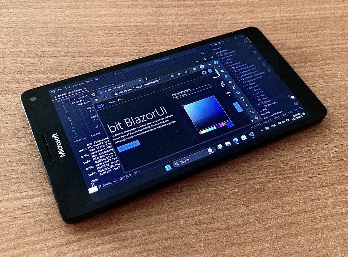 mhrastegari77's tweet photo. I just managed to run @bitplatformhq's Blazor projects on my Lumia 950XL 👀
#Microsoft #dotnet #Blazor #bitplatform https://t.co/OeqsQ59431
