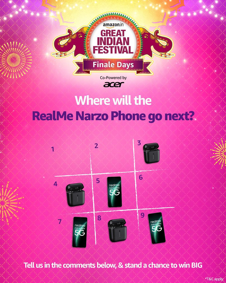 Complete the riddle, and stand a chance to win exciting vouchers this #AmazonGreatIndianFestival !

#OpenBoxesOfHappiness  

*T&amp;C apply – bit.ly/3PWMEoy