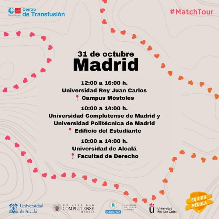 EquipoMedula's tweet photo. Para ello Madrid se suma al #MatchTour el día 31 de octubre.
#DonaMédula https://t.co/urAEEbJcB7