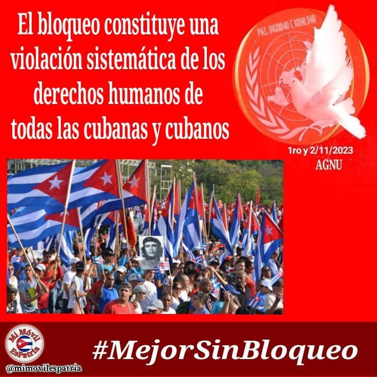 El bloqueo constituye una política obsoleta, inhumana, deshonesta, una afrenta a los principios del Derecho Internacional y a las normas internacionales de comercio, una presión lesiva a la soberanía de terceros países. #Cuba #MejorSinBloqueo.
