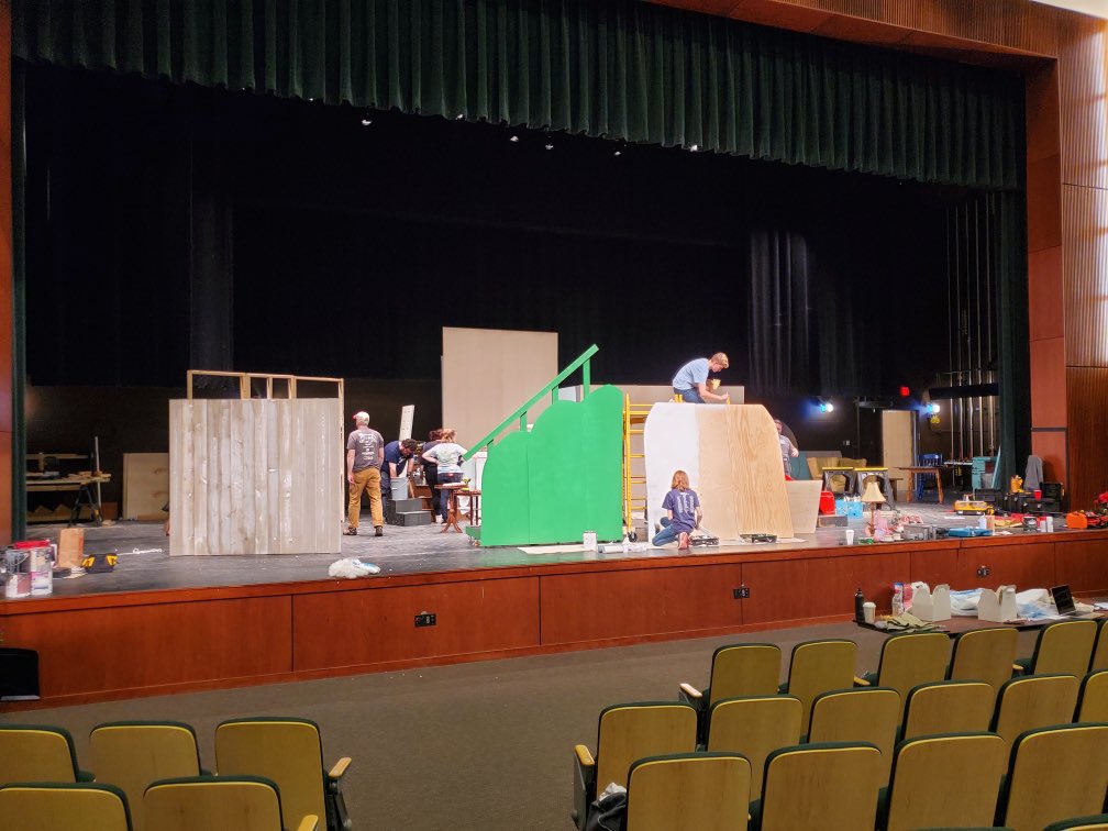 Things are getting real-  set construction weekend 2! Thanks to our dedicated parents (past and present)crew and cast volunteers. Excited to finish it up next weekend!