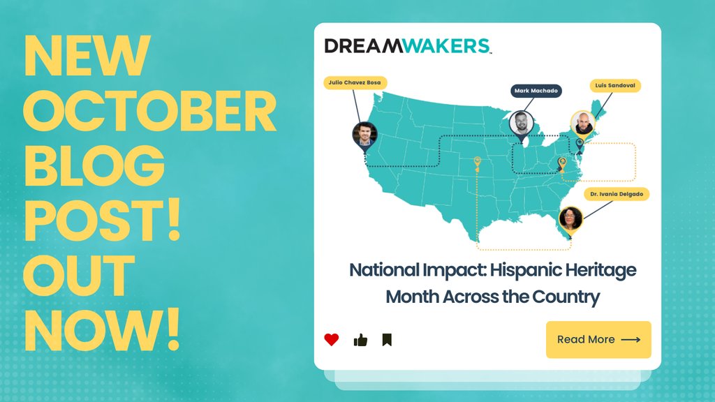 Check out the journeys of some of our incredible Hispanic and Latinx DreamSpeakers!
The map above shows the location of several DreamSpeakers and where their flashchats took place virtually last month. Learn more about these incredible DreamSpeakers in our new October blog!🤩
