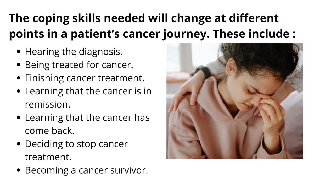 People diagnosed with cancer need different coping skills at different points in time -- diagnosis, treatment, during remission, and more. And each person will cope in different ways. buff.ly/3eX7mQs