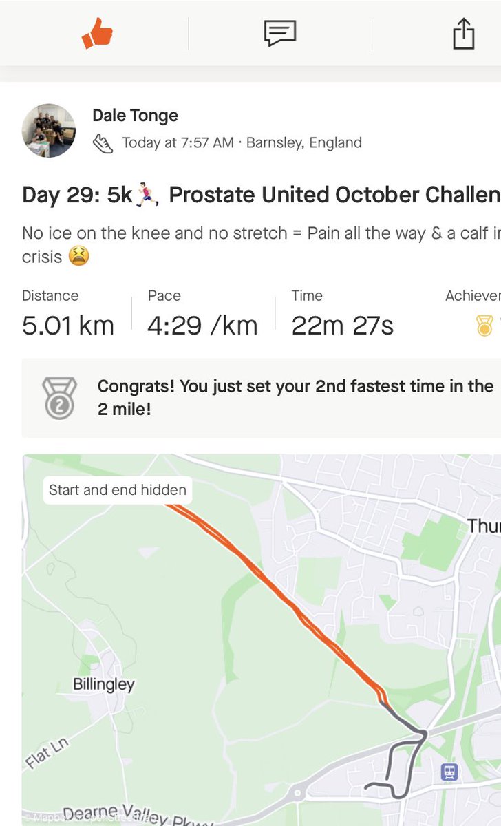Tongie85's tweet image. Day 29 ✅ @prostateunited October Challenge for @ProstateUK 

Incredible amount raised already 140k 🎉 #2ToGo 💪🏼