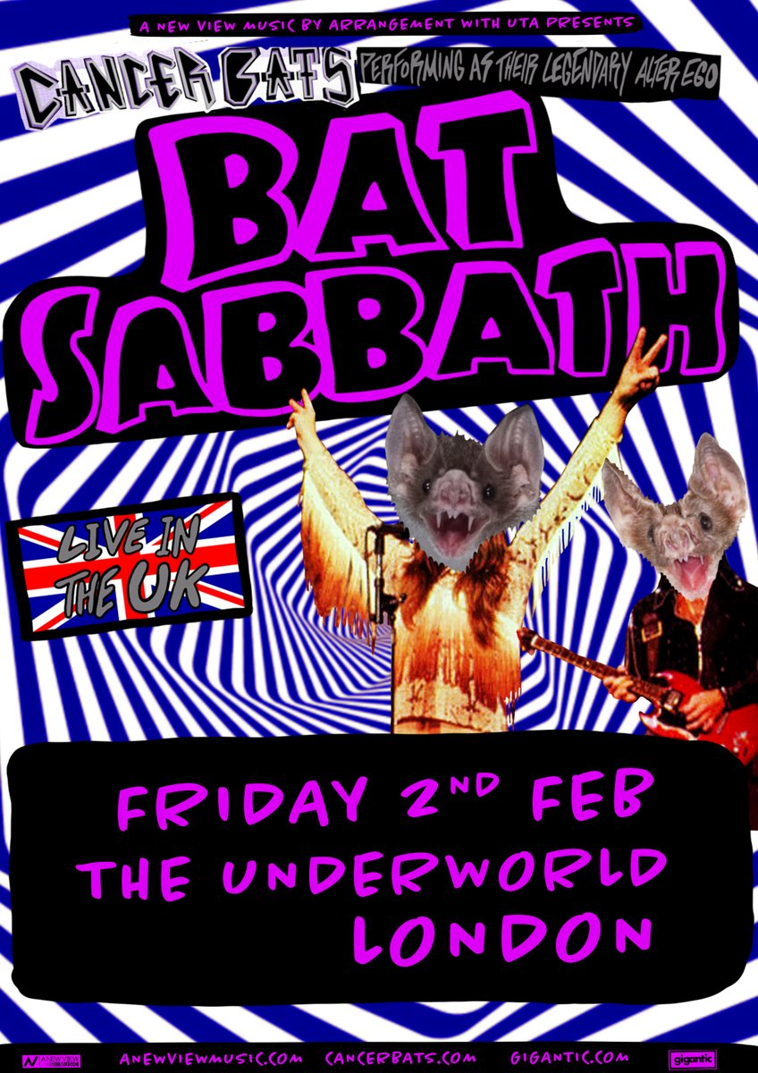 TheUnderworld's tweet photo. On Sale π₯ Canadian whiskey metal punk bastards, @CancerBats show their raw admiration & love for the greatest metal bands @BlackSabbath with their now infamous cover band #BatSabbath, live at @TheUnderworld, Fri 2 Feb.
ποΈ https://t.co/nmJ5ld8EAV
πΆ https://t.co/ZSB81DTe0o https://t.co/WWkkHWMJzV