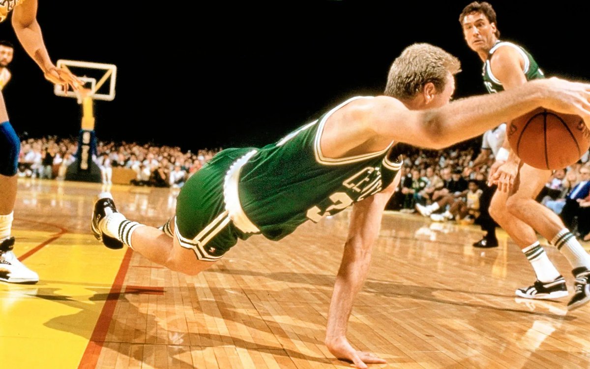 "Leadership is diving for a loose ball, getting the crowd involved, getting other players involved. It's being able to take it as well as dish it out. That's the only way you're going to get respect from the players." (Larry Bird)