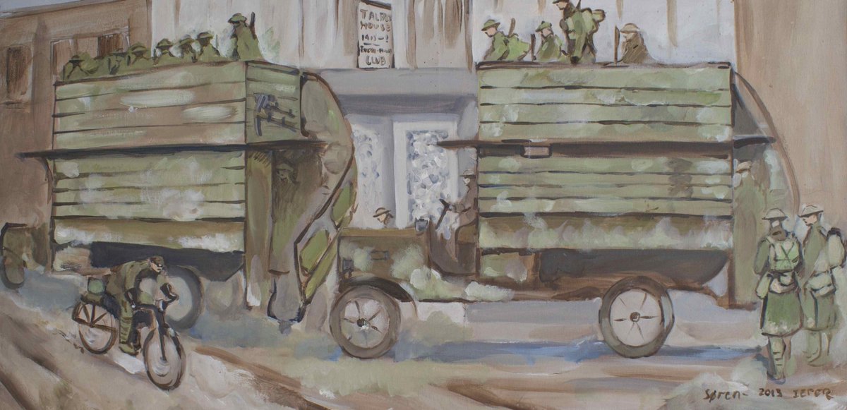 NJanagill's tweet photo. >Beautiful signed rare painting
>a British artist who has exhibited at the Royal Academy, London!
#ww1 #Somme  #ypres #Christmastruce #dugout #britisharmy #art #artist #rare #trenches #londonbus #ww2 #greatwar  #worldwar  #toch #poperinghe #tubbyclayton https://t.co/WSAeMZV8bf https://t.co/sKBX7c7OjS
