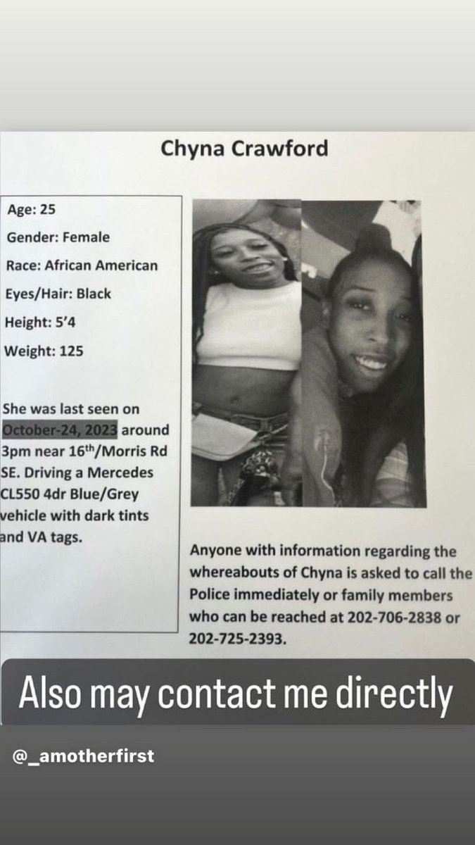 Thetopicc_'s tweet photo. CHYNA CRAWFORD IS CURRENTLY MISSING IN THE DMV AREA 🚨🚨‼️ EVERYONE PLEASE REPOST THIS I NEED MY SISTER TO BE HOME ASAP 🏠💔 https://t.co/nJSKje4NwW