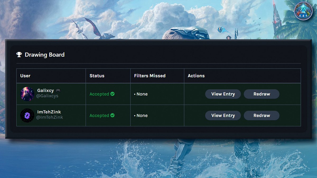 @ArkunityARK The giveaway has its winners – congratulations to @Galixcys and <a href="/ImTehZink/">ImTehZink</a>! 🏅 Thanks to all who joined, and watch out for more fun giveaways ahead!