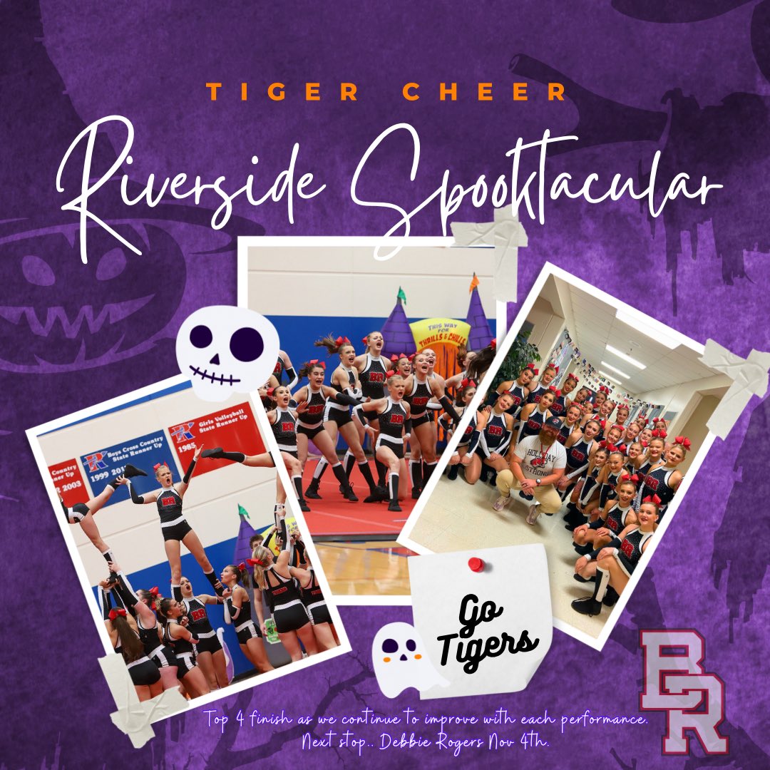 brhstigers's tweet photo. Congrats to Cheer for their fourth place performance against great competition at the Riverside Spooktacular. Go Tigers! @AshleyCWardlaw https://t.co/sQerkrFkfA
