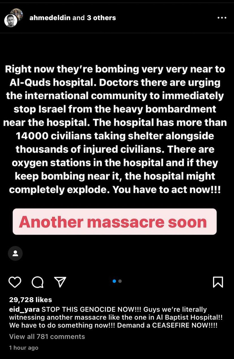 GUYS F1 CAN WAIT, THE 14000 PALESTINIANS TAKING SHELTER IN AL-QUDS HOSPITAL CAN’T. SHARE POSTS ON WHAT’S HAPPENING, DON’T GIVE UP ON THEM NOW! #Gaza