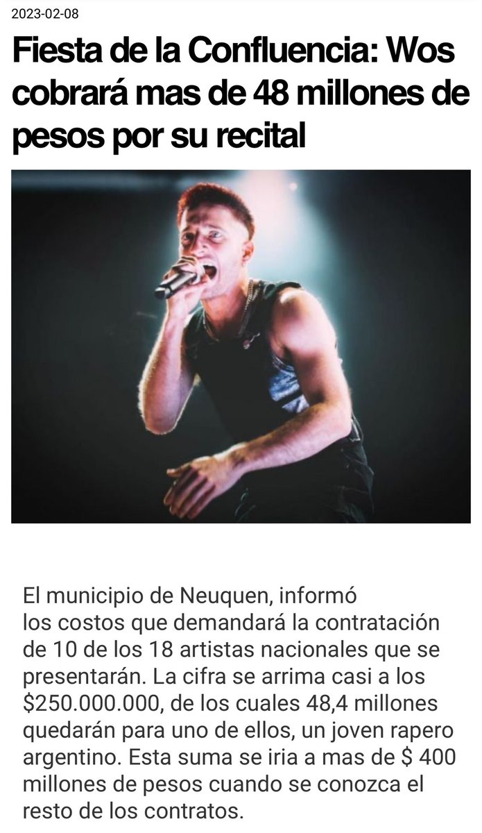 atlanticsurff's tweet photo. El mismo Wos que sin un gramo de talento llamó a votar a Massa, es el mismo Wos que en Febrero de 2023 cobró $48 millones que le destinó el Kirchnerismo para que se presente a un recital. El dinero de tus impuestos destinados a un militante K. No lo digo yo, figura en el boletín oficial. 👇✌🏿👊💣