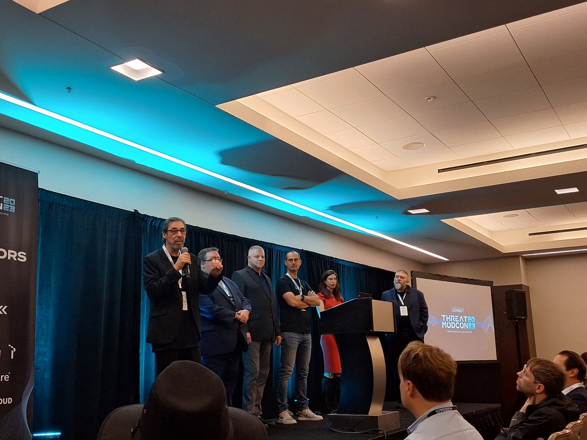 Kim Wuyts (@wuytski) on Twitter photo #ThreatModCon kicked off with an inspiring "not-keynote" keynote 🔥
<a href="/BrkSchoenfield/">Brook Schoenfield - Elder Statesman for AppSec</a> <a href="/roberthurlbut/">Robert Hurlbut</a> <a href="/shehackspurple/">Tanya Janca | Shehackspurple</a> <a href="/sebadele/">Seba Deleersnyder</a> <a href="/edgeroute/">Chris Romeo</a> <a href="/TMConnectHQ/">Threat Modeling Connect</a> #ThreatModCon kicked off with an inspiring "not-keynote" keynote 🔥
<a href="/BrkSchoenfield/">Brook Schoenfield - Elder Statesman for AppSec</a> <a href="/roberthurlbut/">Robert Hurlbut</a> <a href="/shehackspurple/">Tanya Janca | Shehackspurple</a> <a href="/sebadele/">Seba Deleersnyder</a> <a href="/edgeroute/">Chris Romeo</a> <a href="/TMConnectHQ/">Threat Modeling Connect</a>