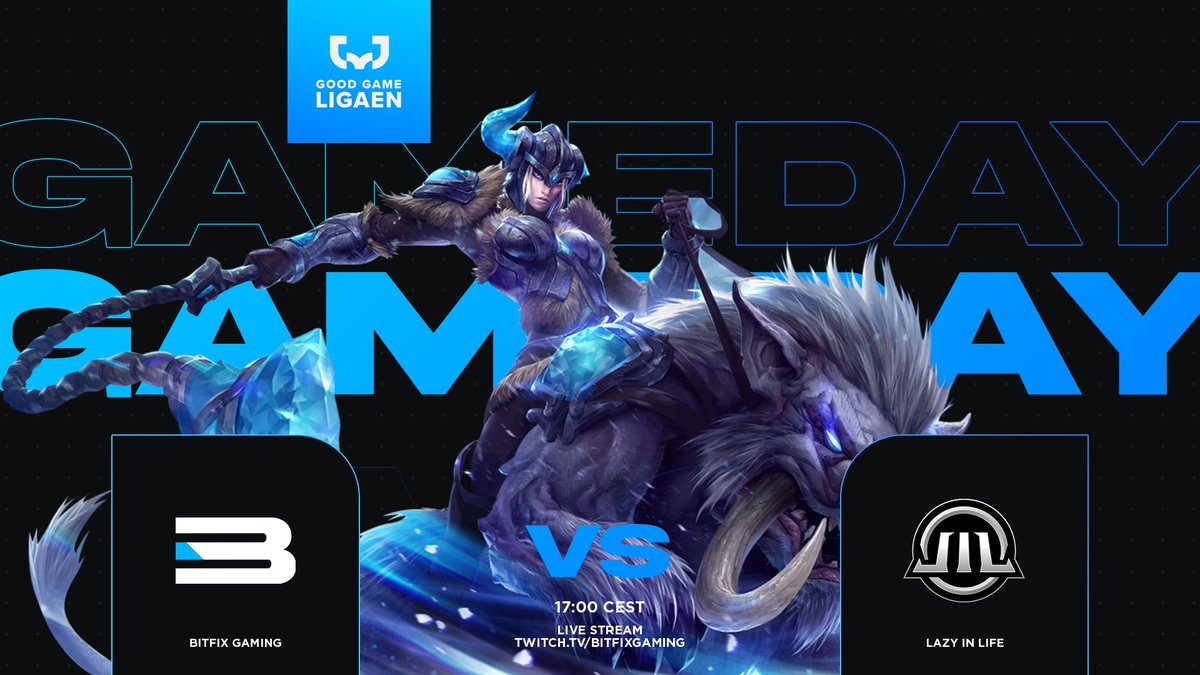 | #LeagueOfLegends |    

Tonight, we're all set for the showdown against <a href="/LazyInLifeLOL/">LazyInLife</a> that will seal our playoff fate in <a href="/ggligaen/">Good Game-ligaen</a> 1st div! 👀

Join the stream, support our team! 🙌  
⏲️ 17:00 cest
📺 twitch.tv/bitfixgaming
🎙️ <a href="/EsportsSkipper/">skipper117h</a>  

#BFGLegends <a href="/LeagueOfLegends/">League of Legends</a>
