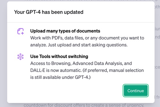 Huge new updates to ChatGPT / GPT-4. 1. Upload and chat with any PDF document 2. Use tools without switching chats Here's everything you need to know and my thoughts: