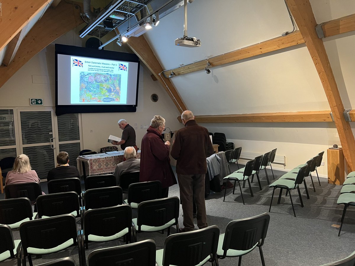 All set up for our Pleasant Sunday Afternoon #Talk this afternoon, we’re really lucky to have Pat Knights telling More Tales of British Diplomatic Missions.

3pm start, free entry, donations appreciated, all welcome!  #KingsLynn