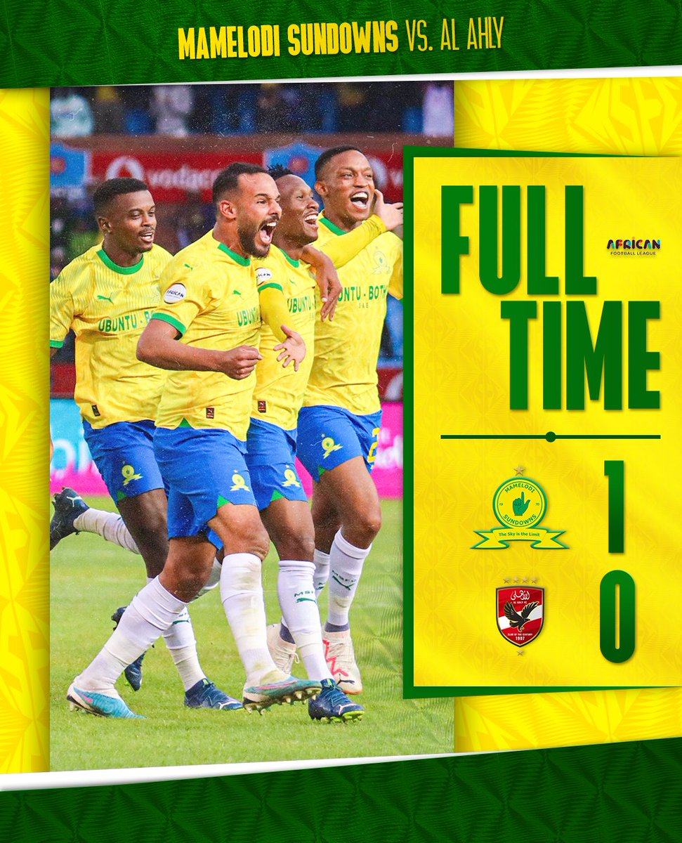 Victory at Loftus! Time to gear up for the away leg! ✅🔜

Mamelodi Sundowns (52' Maseko) 1⃣➖0⃣ Al Ahly

#Sundowns #DownsLive #AFL