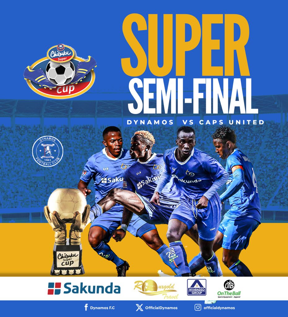 Nyika ngaifare🥳!
Full Time
Dynamos FC 2️⃣-0️⃣ CAPS United.
We’re through to the Chibuku Super Cup finals.
#GlamourBoys #DembareAt60