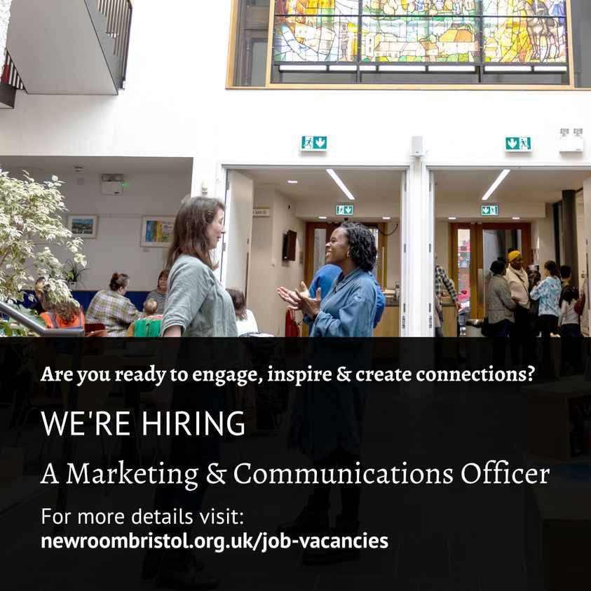 [Job Alert] @NewRoomBristol is looking for a Marketing and Communications Officer. Part-time, fixed term and hybrid. More information newroombristol.org.uk/job-vacancies/ @JCPinBRS_Bath #BristolJob