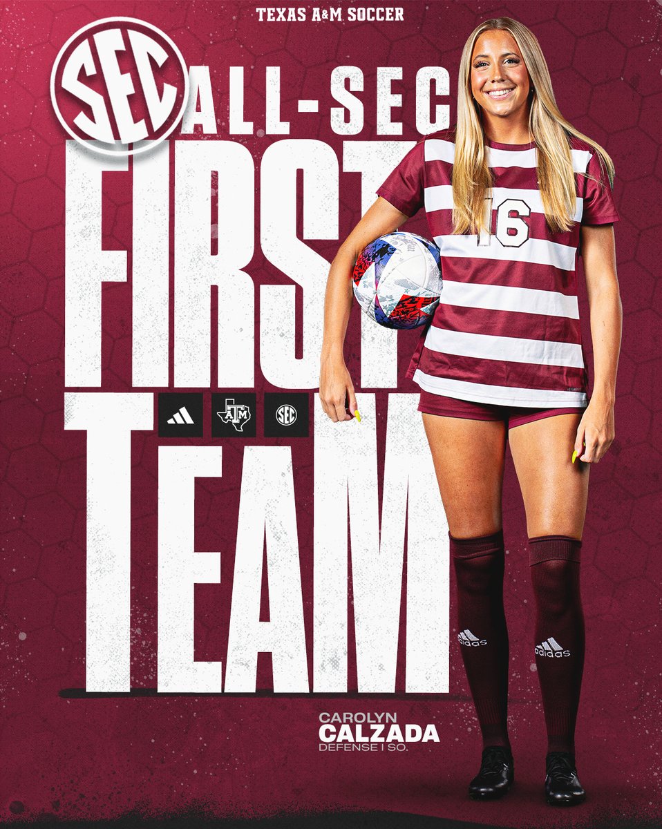 She's built different, y'all.

First Team All-<a href="/SEC/">Southeastern Conference</a>
🏅 <a href="/carolyncalzada/">carolyn calzada</a>

📰 aggi.es/49gHZWb

#GigEm | 👍