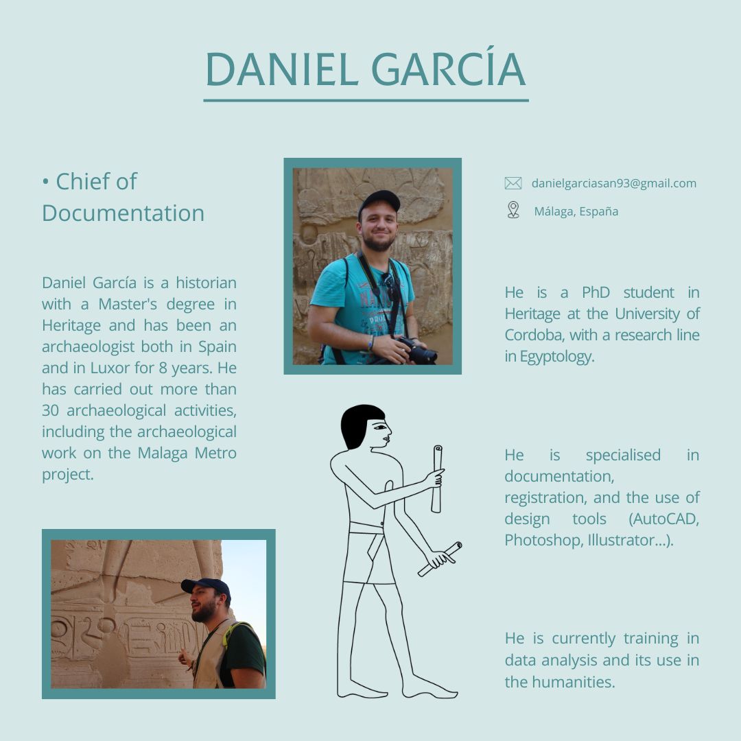 ColossusAIII's tweet photo. Today we introduce the documentation team! The Chief of the Documentation area Daniel García.

#KarnakTemple #CAIII #SpanishMission https://t.co/vHdIwSeriG