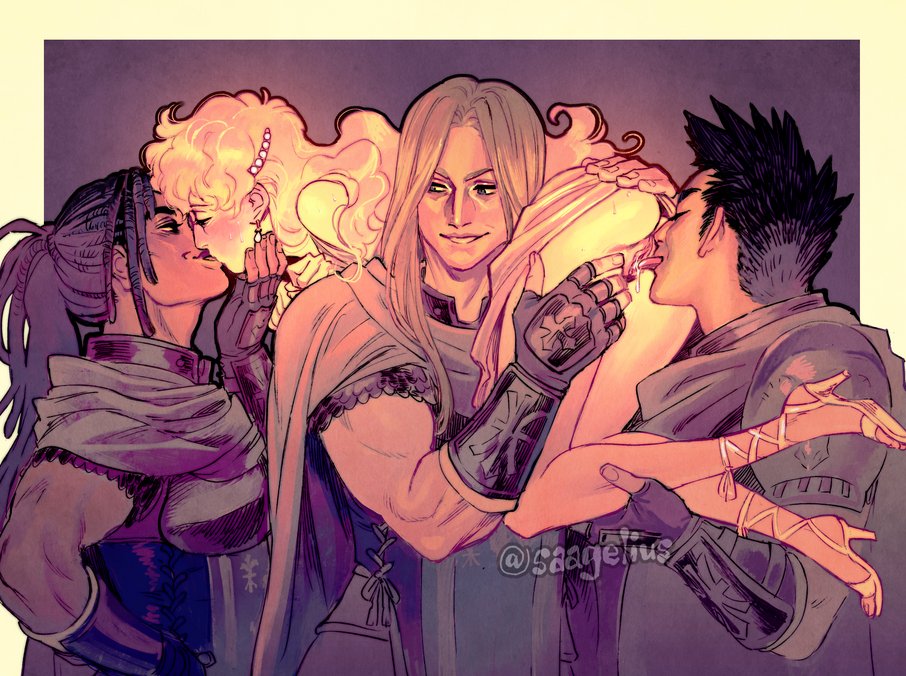 saagelius's tweet photo. Princess &amp; guards: butch edition https://t.co/zXtgRPHIle