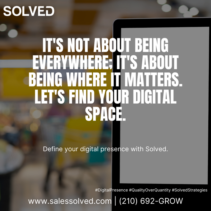 SolvedCEO's tweet image. It&apos;s not about being everywhere; it&apos;s about being where it matters. Let&apos;s find your digital space. Define your digital presence with Solved. #DigitalPresence #QualityOverQuantity #SolvedStrategies rfr.bz/t6tzi7n