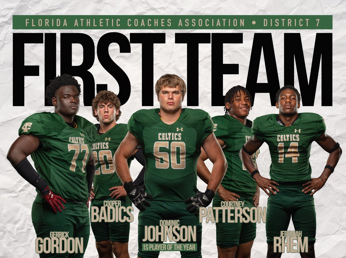 Trinity Catholic well represented on the FACA District 7 (All Classifications) First Team!!! Congrats ☘️!! Proud Coach 💚☘️🏈<a href="/OcalaPreps/">Ocala Preps</a> <a href="/OcalaGazette/">OcalaGazette</a> <a href="/FlaHSFootball/">FloridaHSFootball.com</a> <a href="/TCHSCeltics/">Trinity Catholic HS</a> <a href="/TCCelticsFB/">Trinity Catholic Celtics Football</a>