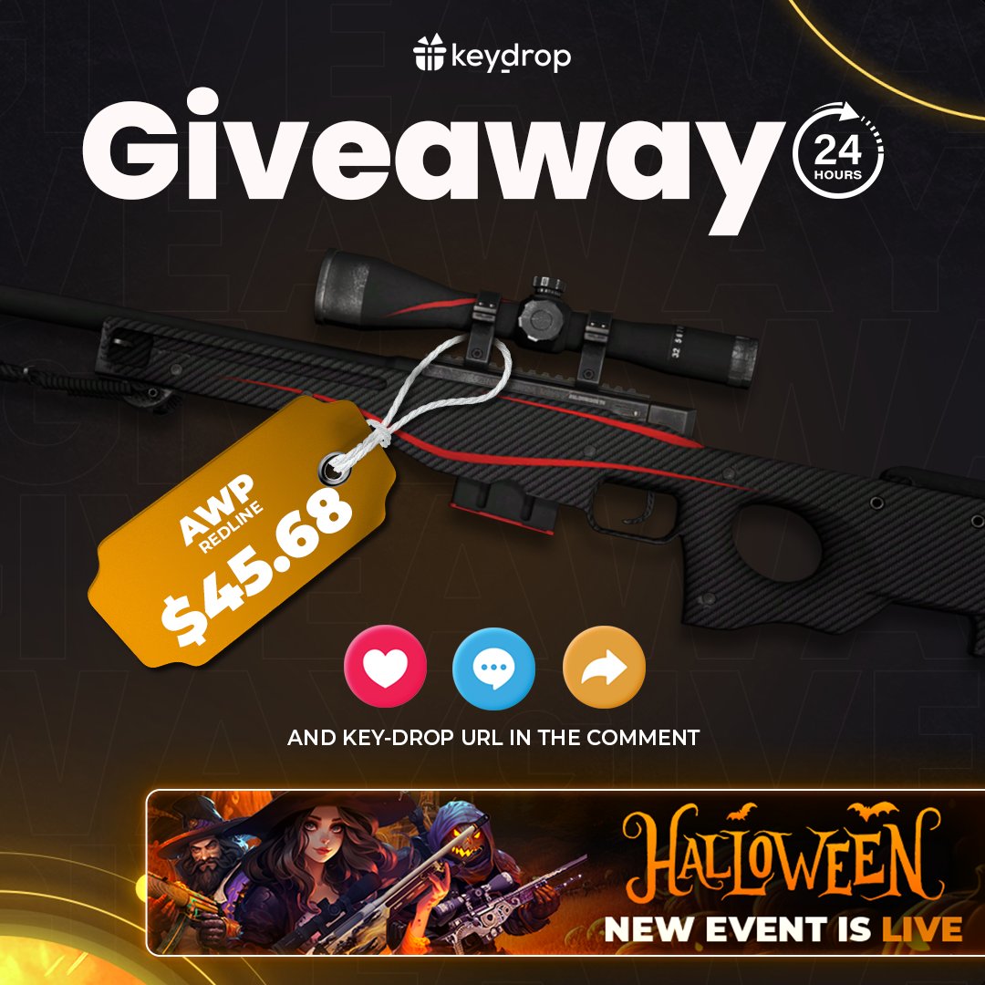 Giveaway on AWP | Redline 🎁

👊 Just leave ❤️ under the post! 
🤝 Follow us!
🔁 Retweet!

⏰ Wait 24 hours!

#freeskins #csgoskinsgiveaway #csgoskinsfree #giveaway #airdrop #csgocases #csgocase #csgoesport #skins #csgoskins #keydrop #keydropcom #csgo