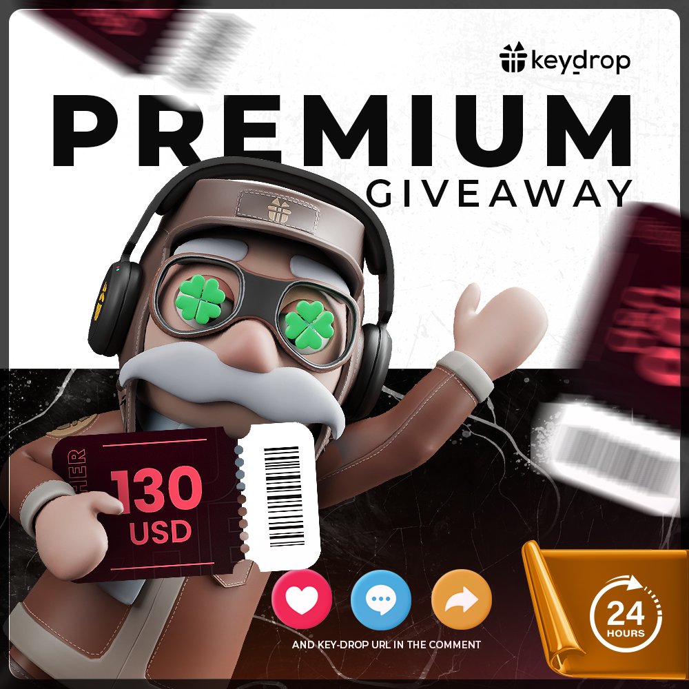 $130 VOUCHER GIVEAWAY🎁

👊 Just leave ❤️ under the post! 
🤝 Follow us!
🔁 Retweet!
👤Tag a Friend!
 
⏰ Wait 24 hours!

#freeskins #csgoskinsgiveaway #csgoskinsfree #giveaway #airdrop #csgocases #csgocase #csgoesport #skins #csgoskins #keydrop #keydropcom