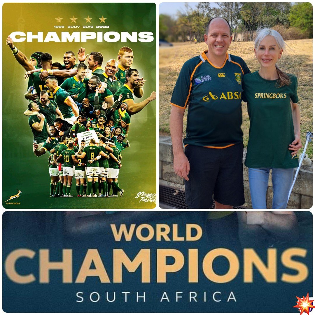 Debbie_Ivins's tweet photo. Ibuyile ... it is back! 🏆 
Siya Kolisi said, "This team just shows us what diversity can do for this team and our country. As soon as we work together, anything is possible, no matter in what sphere."

#RugbyWorldCupFinal #rugbyworldcup2023 #sundayvibes https://t.co/loC4kIPsro