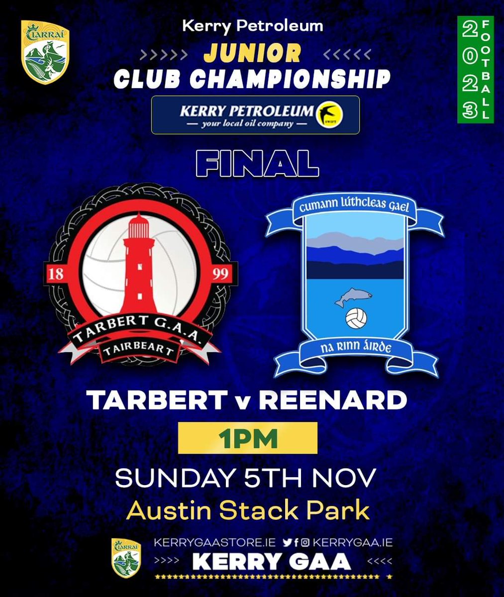 TarbertGAAClub's tweet photo. COUNTY JUNIOR FOOTBALL CHAMPIONSHIP FINAL

Its only 1 week to go until our Senior Team contest this years County Junior Football Championship Final and excitement is building in the village ahead of the big day.

#HTLH 

🔴⚫️🔴⚫️🔴⚫️ https://t.co/0zgimpu7no