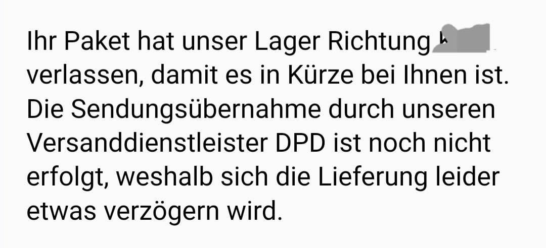 Wie denn jetzt <a href="/lidl/">Lidl in Deutschland</a>? Hat das Paket euer Lager in meine Richtung verlassen oder wurde es noch nicht von @dpd_de übernommen?
Dem Wortlaut eurer eMail nach steht mein Paket irgendwo bei euch auf dem Hof und wartet auf den LKW 🤔