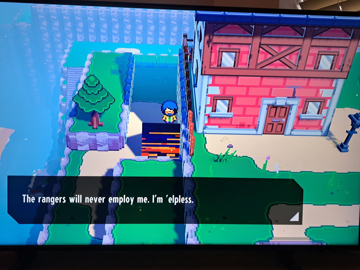 DanPStones's tweet photo. Visiting the Ranger Outpost in Cassettes Beasts for the first time in a while and, well, this NPC is from a messed up universe.

'Elpless indeed...

@ByttenStudio https://t.co/bGedEYXooJ