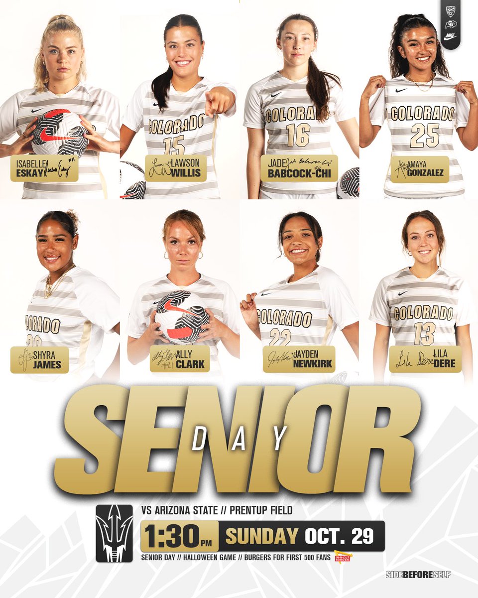 A Senior Day Snowclasico ❄️

📍 Prentup Field
🆚 No. 18 Arizona State 
🕜 1:30 pm MT 
💻 CUBuffs.com/watchsoc 

#SideBeforeSelf // #GoBuffs