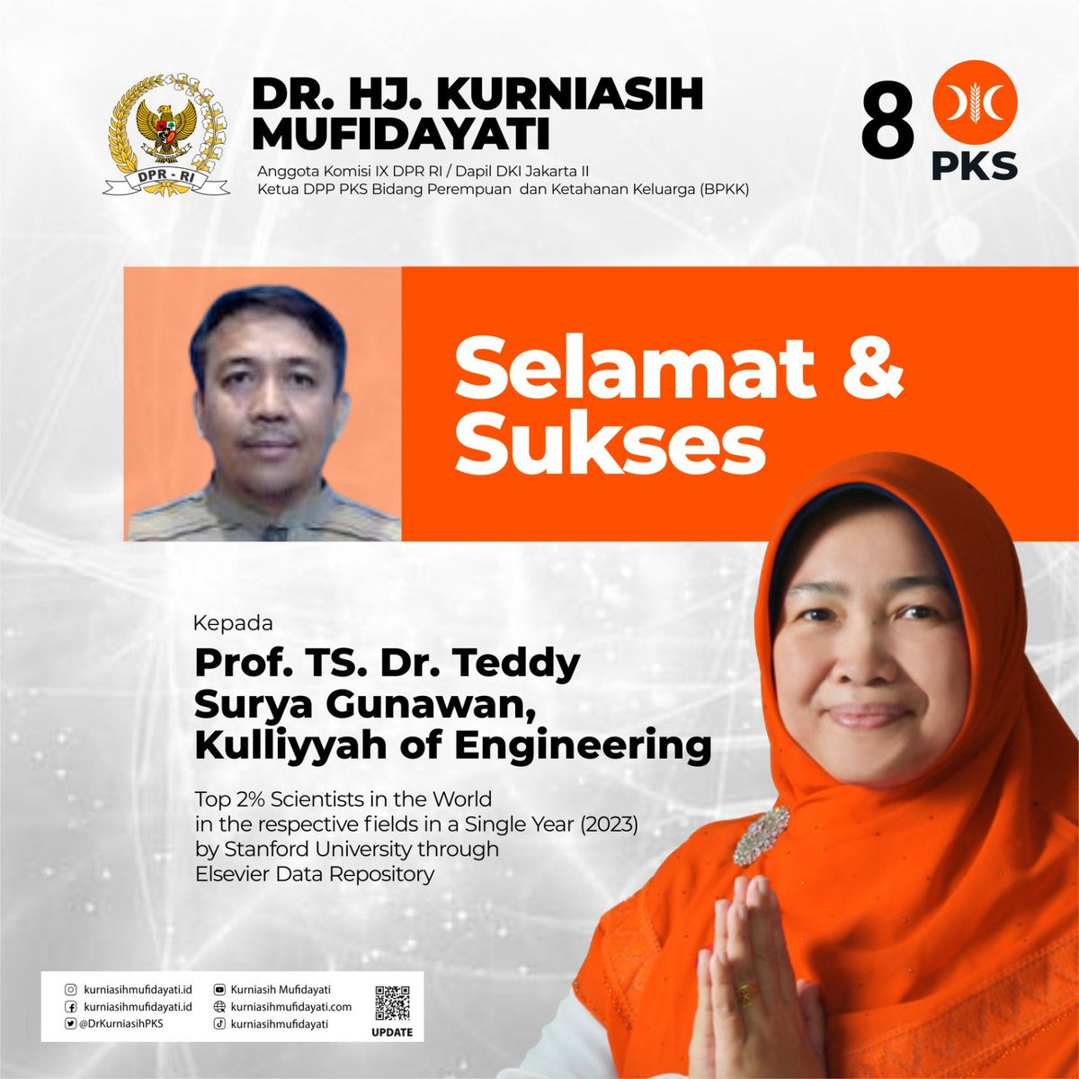 Selamat Prof Dr. Teddy Surya Gunawan! 🌟

Prestasi luar biasa sebagai Top 2% Scientist in the world oleh Stanford University melalui Elsevier Data Repository. Semoga prestasi ini menjadi motivasi putra putri terbaik bangsa untuk terus berkarya dan berkontribusi. 📚🌍