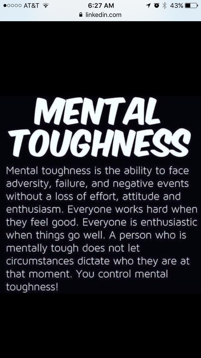 Character and Mental Toughness is who you are when you face Adversity